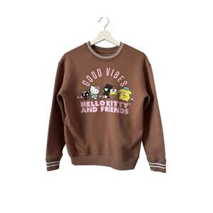 Hello Kitty Good Vibes Brown Sweatshirt size XS